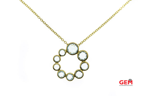 Ippolita Blue Topaz Lollipop Necklace Chain 18k 750 Yellow Gold