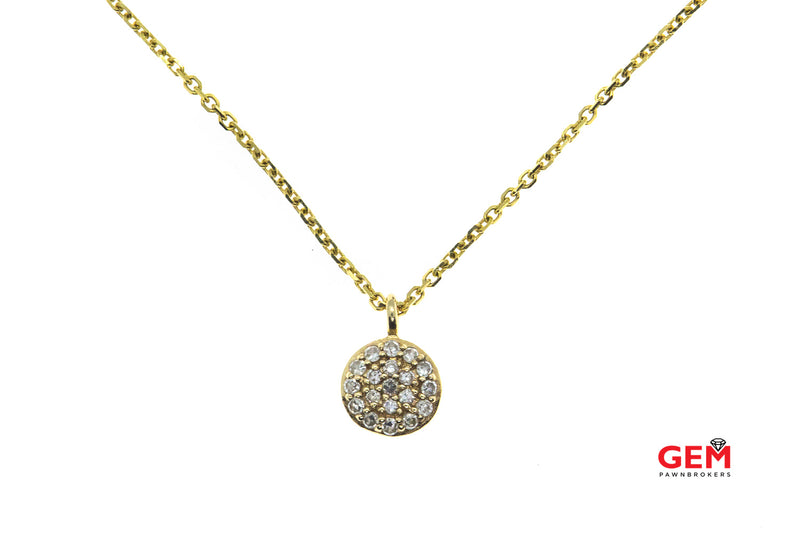 Royal Chain Inc Diamond Pave Mini Cluster Necklace 14k 585 Yellow Gold 18" Necklace