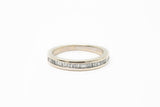 Diamond Baugette Stackable 14k 585 White Gold Wedding Band Ring Size 5.5