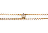 Natural Opal & Carved Parallel Double Link Chain 10K 417 Yellow Gold Necklace