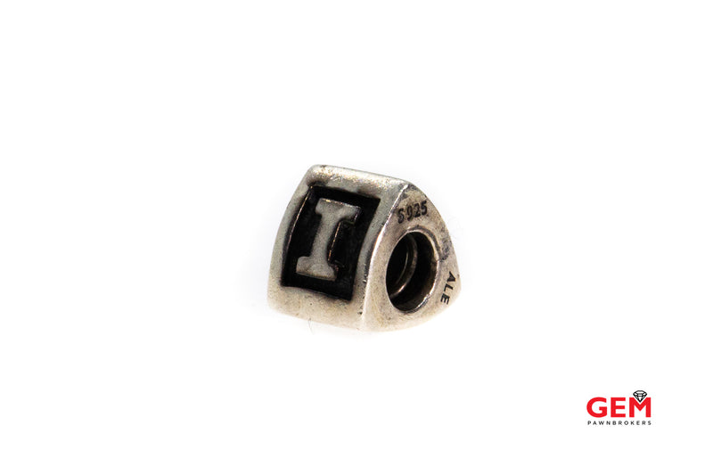 Pandora ALE Alphabet Block Initial "I" S925 Sterling Silver Charm Bead Pendant