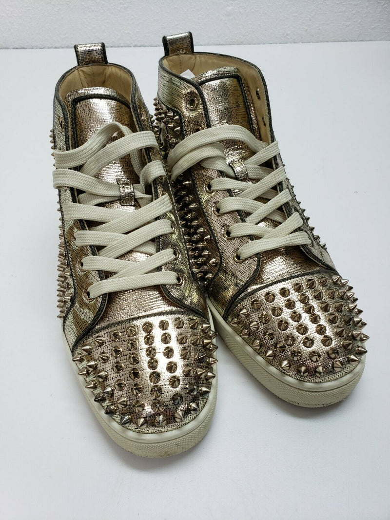 Christian Louboutin Louis Orlato Flat Gold Spike | Men's Sneakers | Size 9 US