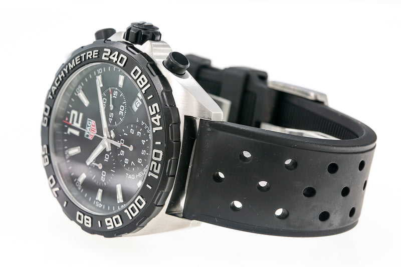 Tag Heuer Formula 1 CAZ1010 44mm Black Dial Mens Steel Rubber Watch
