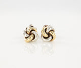 14 KT Yellow Gold 925 Sterling Silver Knot Cufflinks
