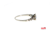 Antique Diamond 14k 585 White Gold Filigree Size 6.5 Wedding Ring Solitaire
