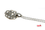 Barse Sterling Silver Necklace Scroll Filigree Pierced Pendant