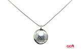 Satya Snake Link Chain Round Lotus Flower Engraved Pendant 925 Sterling Silver 16.4" Necklace
