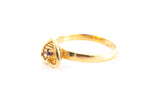 Sapphire Solitaire Heart Cocktail Simple 14k 585 Yellow Gold Ring Size 5 1/2