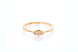 SNJ Geometric Stackable Marquise Diamond 14k 585 Rose Gold Band Ring Size 7