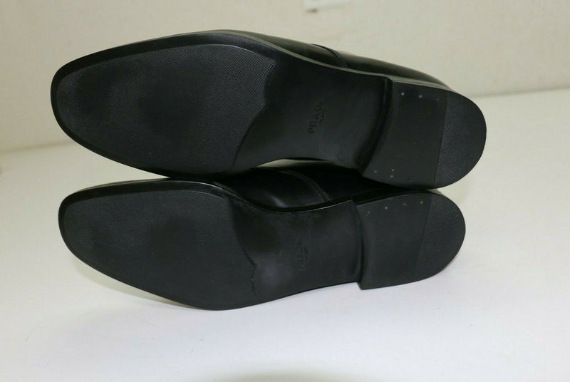 Prada DNC100 Luxury Derby Business Leather Shoes Black US 9
