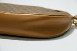 Gucci: Vintage GG Oval Crossbody Bag - Brown Leather/Beige Fabric
