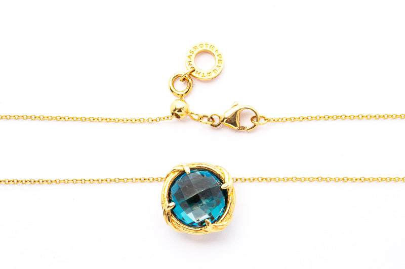 Peter Thomas Roth Heritage Eternity Blue Topaz Necklace Chain 18k 750 Yellow Gold