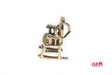 Grandma Family Rocking Lullaby Chair Charm 10K 417 Yellow Gold Pendant