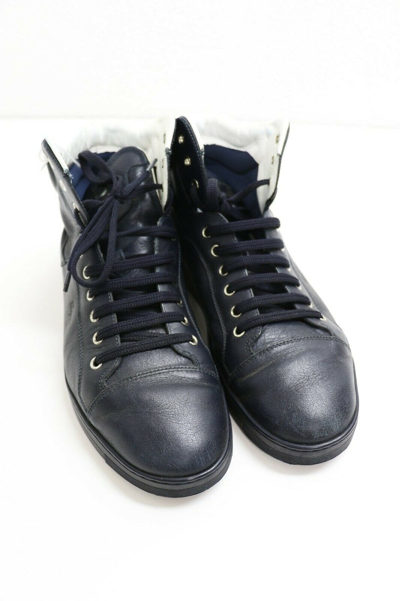 Salvatore Ferragamo Calfskin High-Top Sneaker in Blue | Stephen 2 | Size 9.5 EE