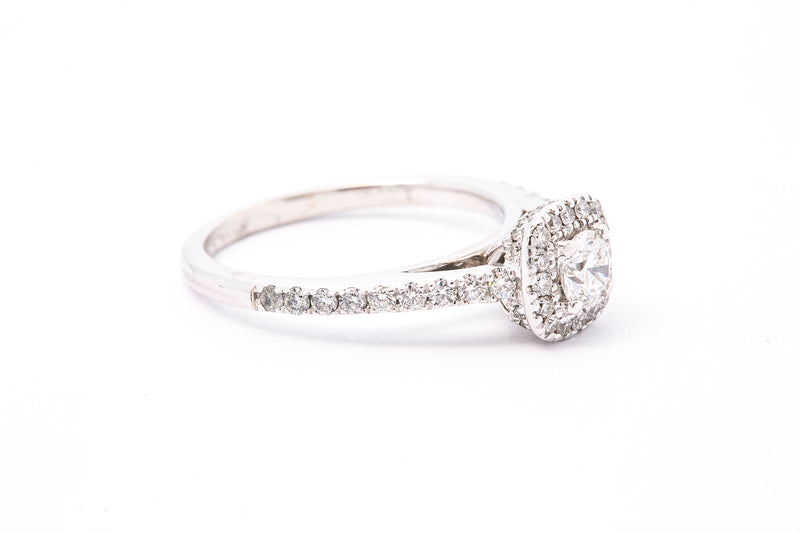 Vera Wang Love Collection Diamond Halo Wedding Ring 14k White Gold