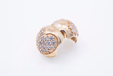 Pandora Pave Heart Clip Bead Clip Charm CZ 14k G585 Yellow Gold D