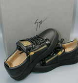 Giuseppe Zanotti May London Low-Top Black w/Gold Trim Size 36.5 EUR / 5.5 US