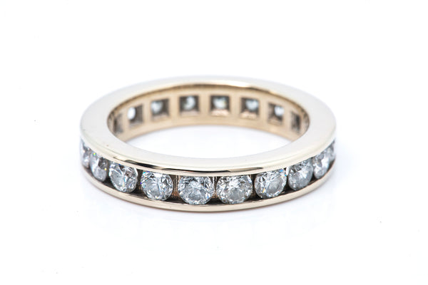 Round Brilliant Channel Set Diamond Eternity Band Ring 14k 585 White Gold Size 6