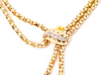 Antique Victorian Diamond Woven Tassel Necklace 14k 585 Rose Gold