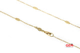 Dyadema Station Infinity Pendant Cubic Zirconia 14K 585 Yellow Gold 19" Necklace