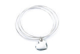 Tiffany & Co Stencil Triple Three Bangle Heart Charm Bangle Bracelet