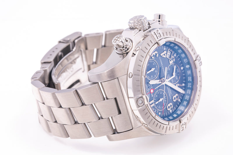 Breitling A73390 Avenger Seawolf Chronograph 45mm Blue Dial Stainless Steel Watch