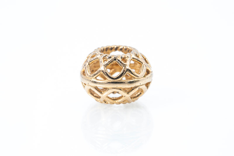 Pandora Openwork Gilded Cage Intertwined 14k 585 Yellow Gold Charm Bead ALE G585
