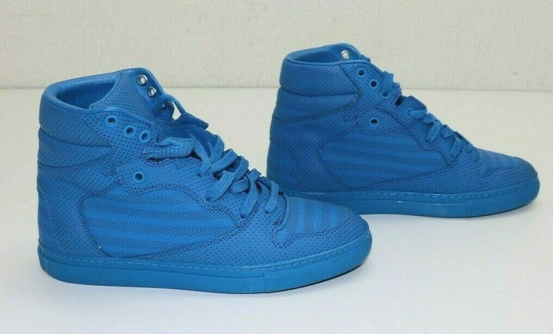 Balenciaga Perforated Monochrome Women's High Top Sneaker Cyan Blue Size 39 US 9