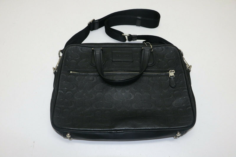 Coach Hudson 5 Slim Brief 71752 Signature Leather Black Crossbody Bag