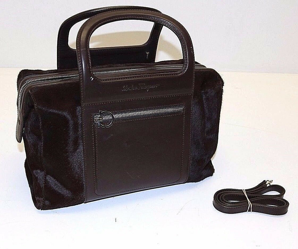 Salvatore Ferragamo AX-21 2834 Brown Pony Hair Boston
