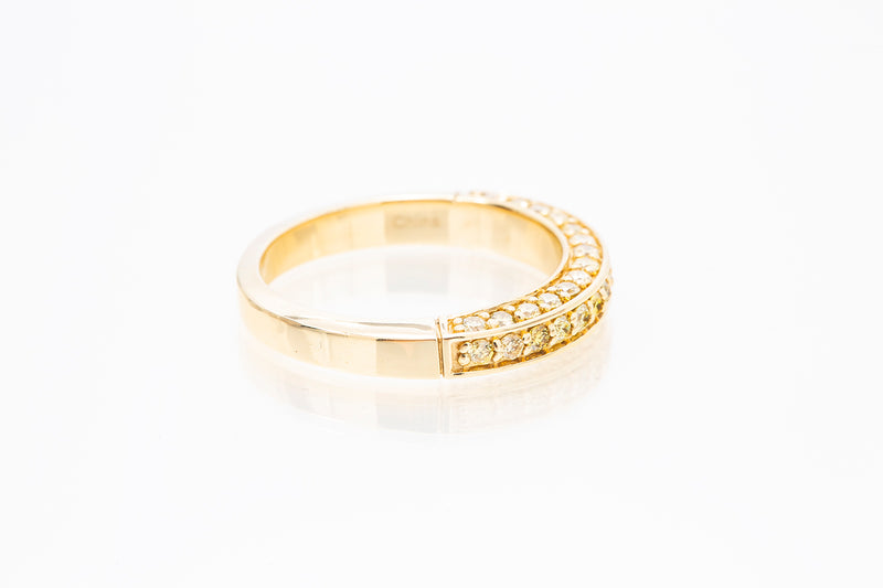 Fancy Yellow Diamond Wedding Band Ring 14k 585 Yellow Gold Size 7