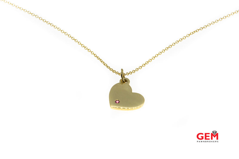 Pink Sapphire Heart on Bezel Diamond Necklace 18K Gold | The Private Room Jewelry