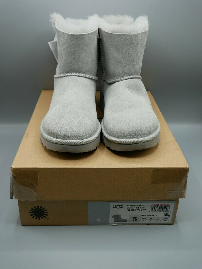 UGG Australia Classic Mini Satin Elephant Gray Boots 1094985 US Size 6