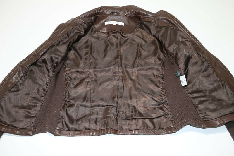 Kenneth Cole: Brown 100% Leather & Spandex Jacket - RN54163