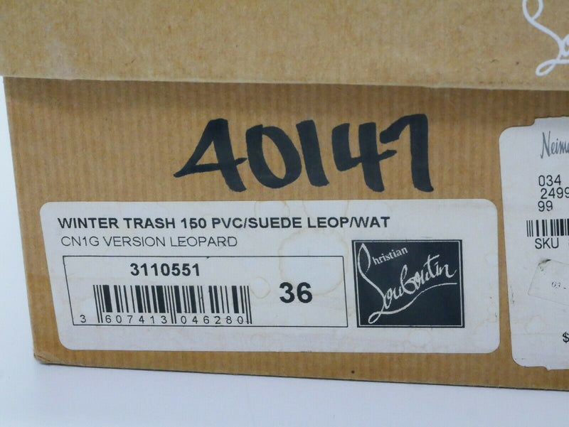 Christian LouBoutin Winter Trash 150 PVC/Suede Leopard Eur Size 36 US Size 6