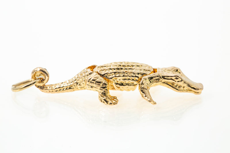 Moving Parts Reptile Alligator 14k 585 Yellow Gold Charm Pendant