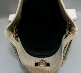 Givenchy Tan Leather Crocodile Print Maison Tote w/Chain Strap