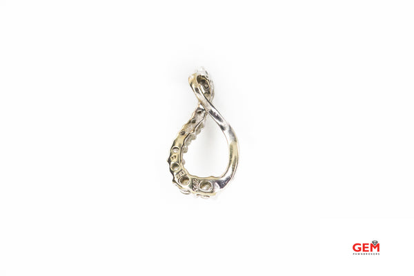 ZEI Zales Open Swirl Diamond Line Charm 585 White Gold Pendant