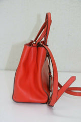 FENDI 2Jours Saffiano Mini Tote Bag, Red Orange 8BH253-D73