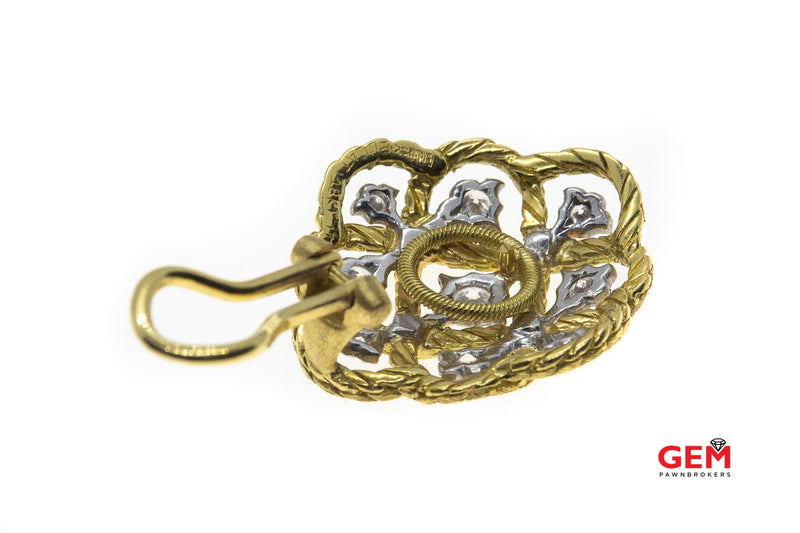 Buccellati Etoilee Button 18K 750 Yellow Gold Diamond Single Earring