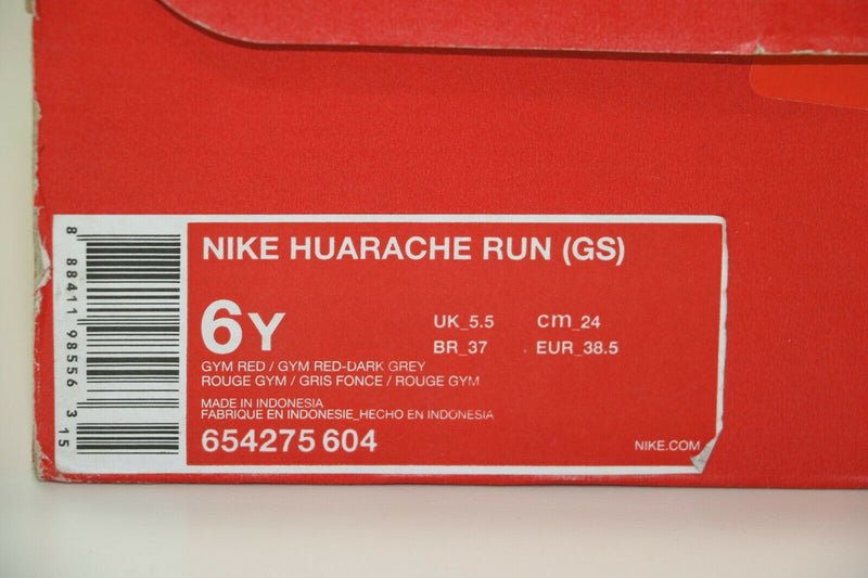 Nike: Huarache Run GS 'Gym Red' - 654275 604 - US 4.5Y