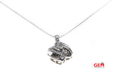 Joe Rodeo Knot Star Diamond Cluster Pendant 14K 585 White Gold 18.75" Necklace