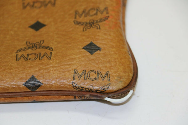 MCM: Visetose Camel Wristlet/Clutch Bag Golden