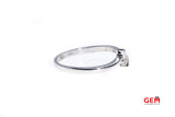 GJ Inc Thin Knife Edge Round Diamond Solitaire Swirl Tension Set Band 18K 750 White Gold Ring Size 5 3/4