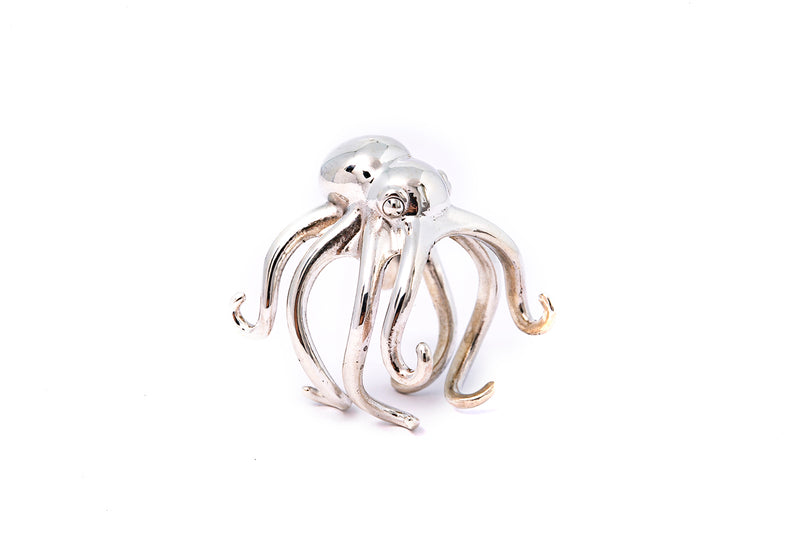 Octopus Sterling Silver 925 Animal Sea Creature Fish Ring Size 7.5