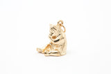 Panda Chewing Bamboo Solid Yellow Gold 14k 585 Animal Charm Pendant