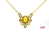 Gurhan Natural Citrine & Green Amethyst Chain 22K 916 Yellow Gold Necklace 18"