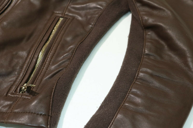 Kenneth Cole: Brown 100% Leather & Spandex Jacket - RN54163