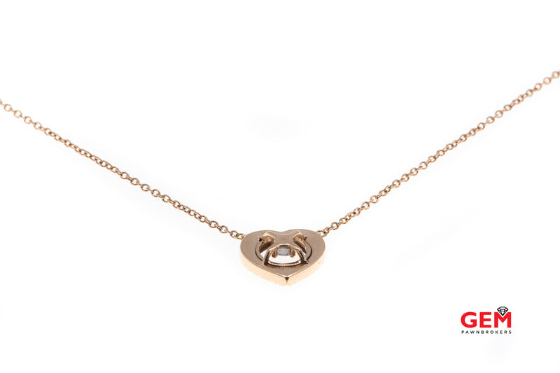 Magnificence 1/4 Ctw Heart Diamond Pave Pendant 14K 585 Rose Gold 18" Necklace