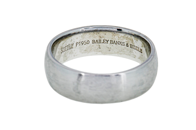 Scott Kay Bailey Banks & Biddle 6mm D Band 950 Platinum Wedding Ring Size 6 3/4